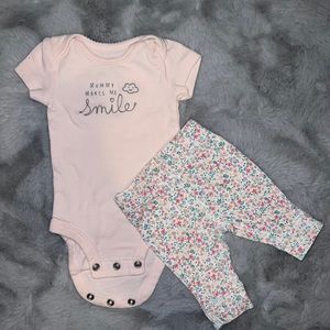 Mommy makes me smile short sleeve set